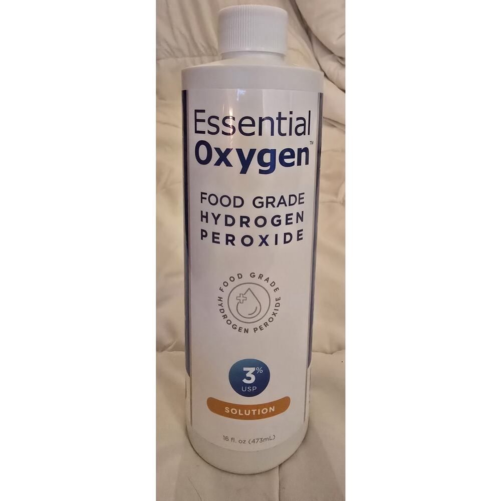 Essential Oxygen Food Grade Hydrogen Peroxide, Natural Cleaner, 3%, 16 Ounce